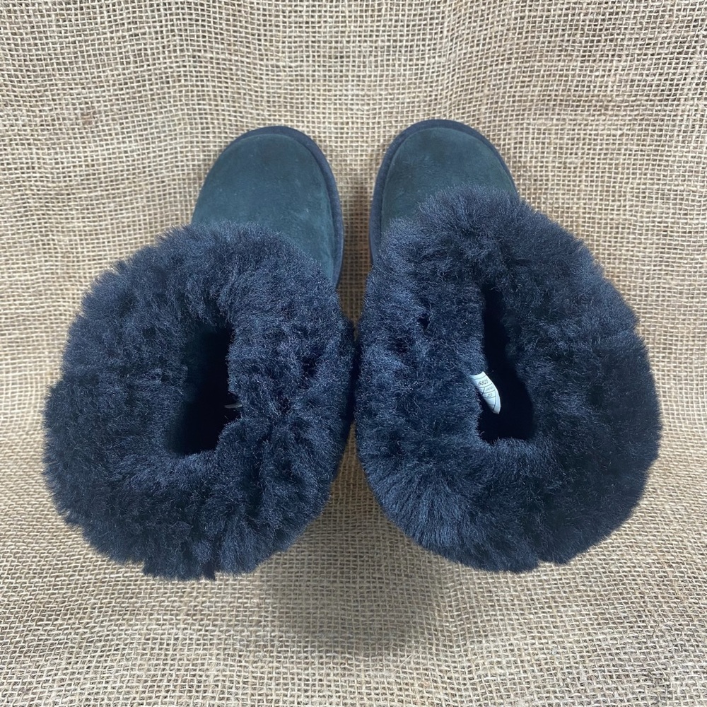 UGG Boots Australia Classic Short Black Suede Fur Lined Women SZ 6 - Picture 9 of 12